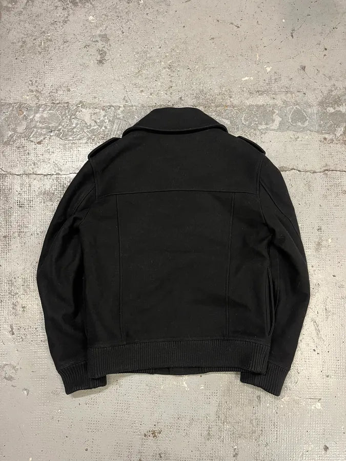 2000s Dolce & Gabbana Black Wool Caban Pea Coat hooVWAC 4