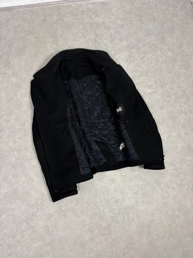 AW2006 Dolce & Gabbana Black Wool Double Breasted Caban bRzRBpm 9
