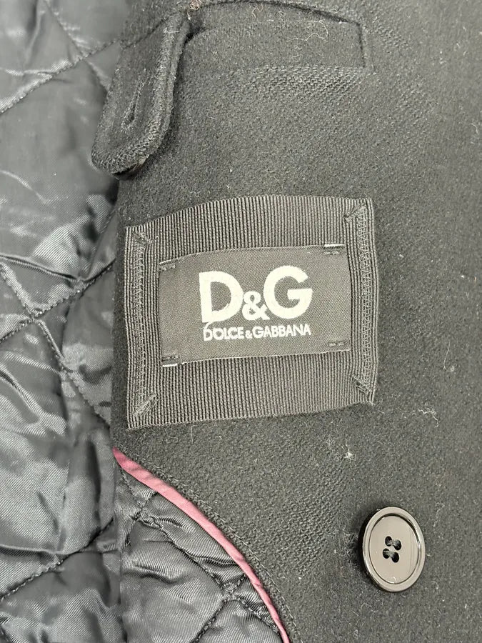 AW2006 Dolce & Gabbana Black Wool Double Breasted Caban bRzRBpm 10