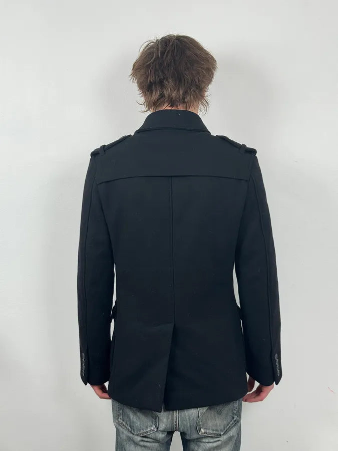 2000s Dolce & Gabbana Black Wool Military Caban Pea-Coat  kyWayZA 2