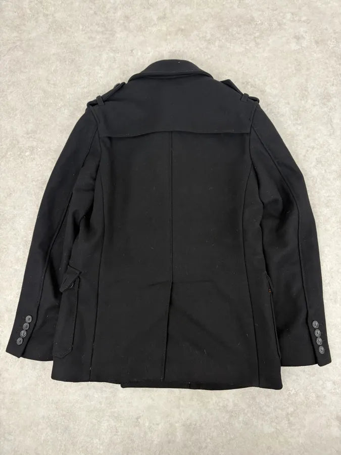 2000s Dolce & Gabbana Black Wool Military Caban Pea-Coat  kyWayZA 4