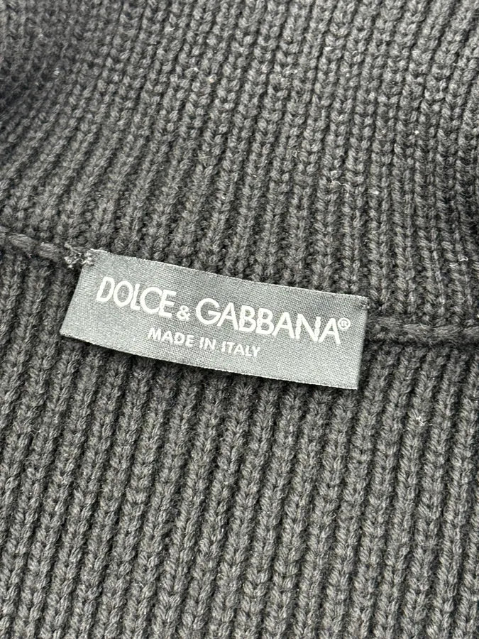 AW2003 Dolce & Gabbana Black Wool Quarter-Zip Sweater bZOfqyL 9