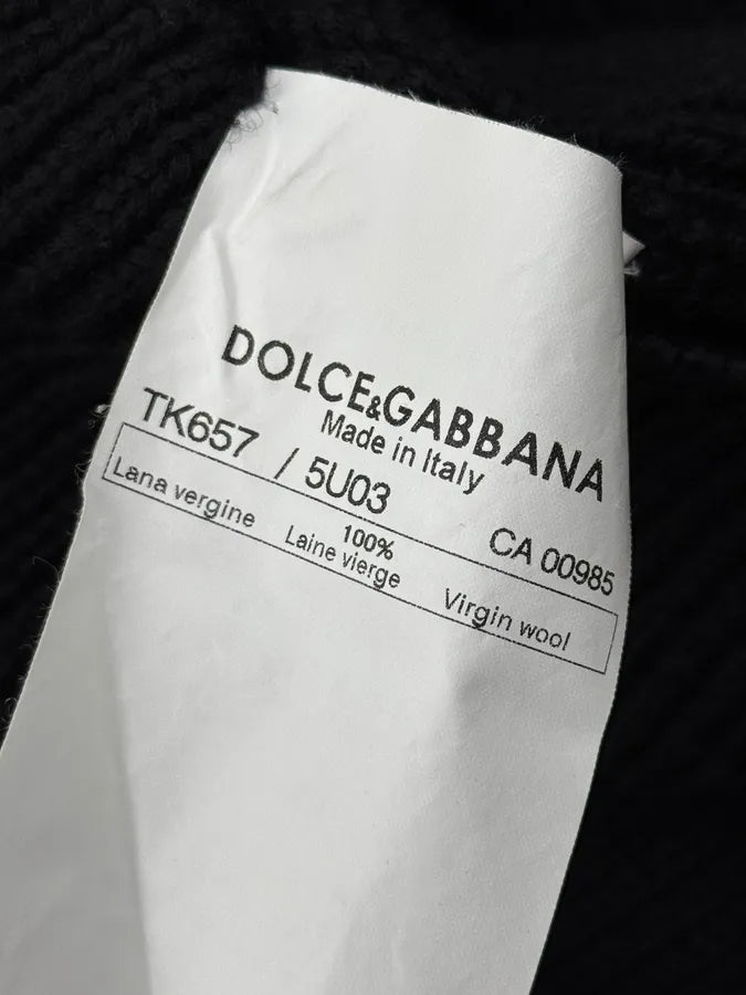 AW2003 Dolce & Gabbana Black Wool Quarter-Zip Sweater bZOfqyL 10