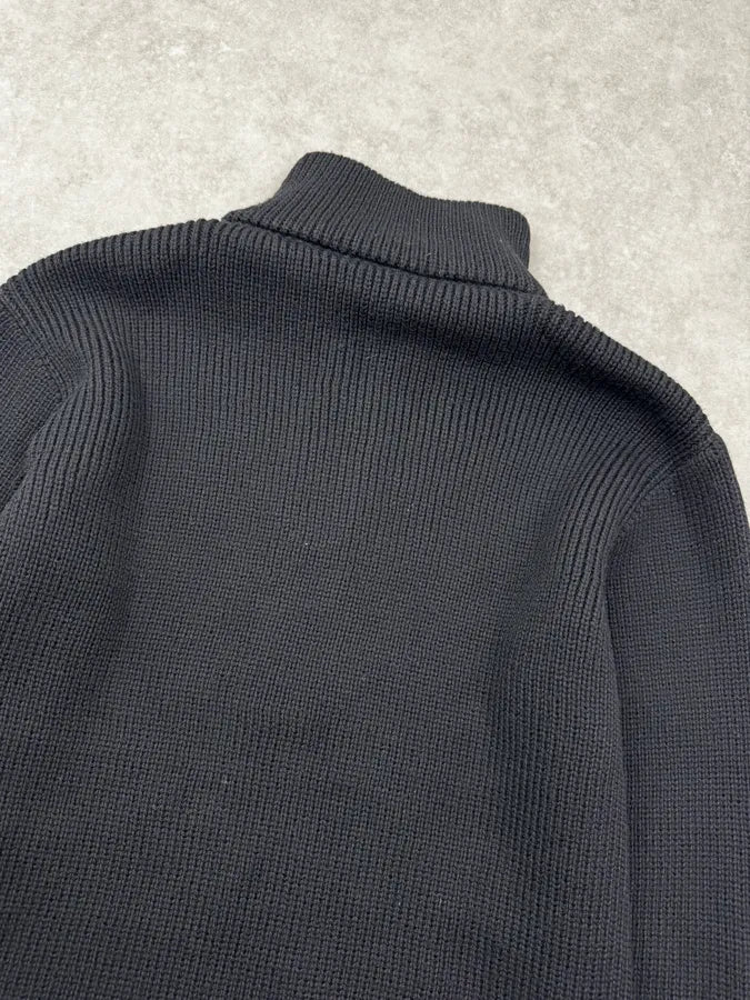 AW2003 Dolce & Gabbana Black Wool Quarter-Zip Sweater bZOfqyL 6