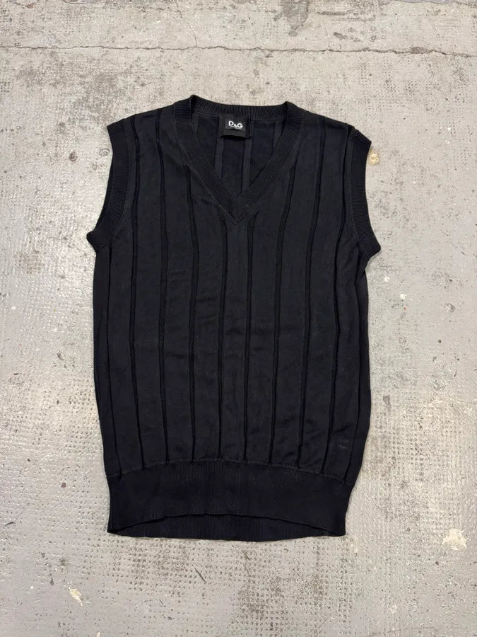 2000s Dolce & Gabbana Black Wool Sleeveless Sweater MeljVWY 0