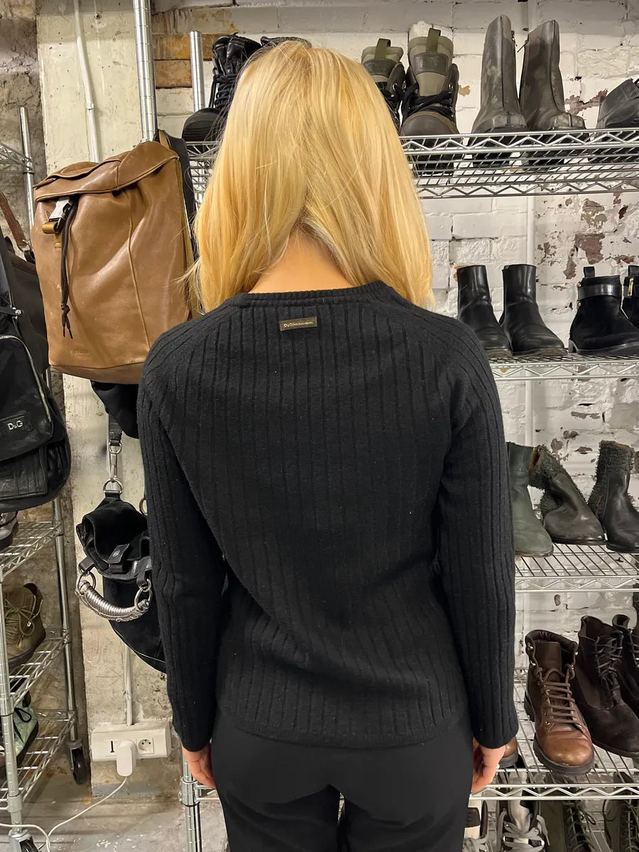 2000s Dolce & Gabbana Black Wool Sweater ONCiqRi 2