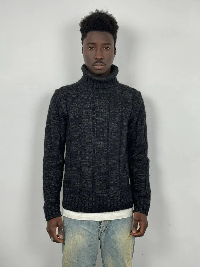 2000s Dolce & Gabbana Black Wool Turtleneck Sweater DmFCUQB 0