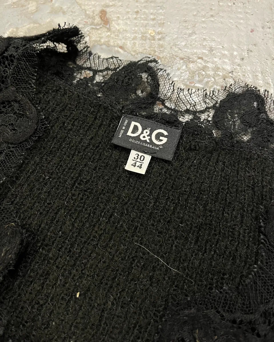 2000s Dolce & Gabbana Black Wool V Neck Classy Sweater epSLqED 7