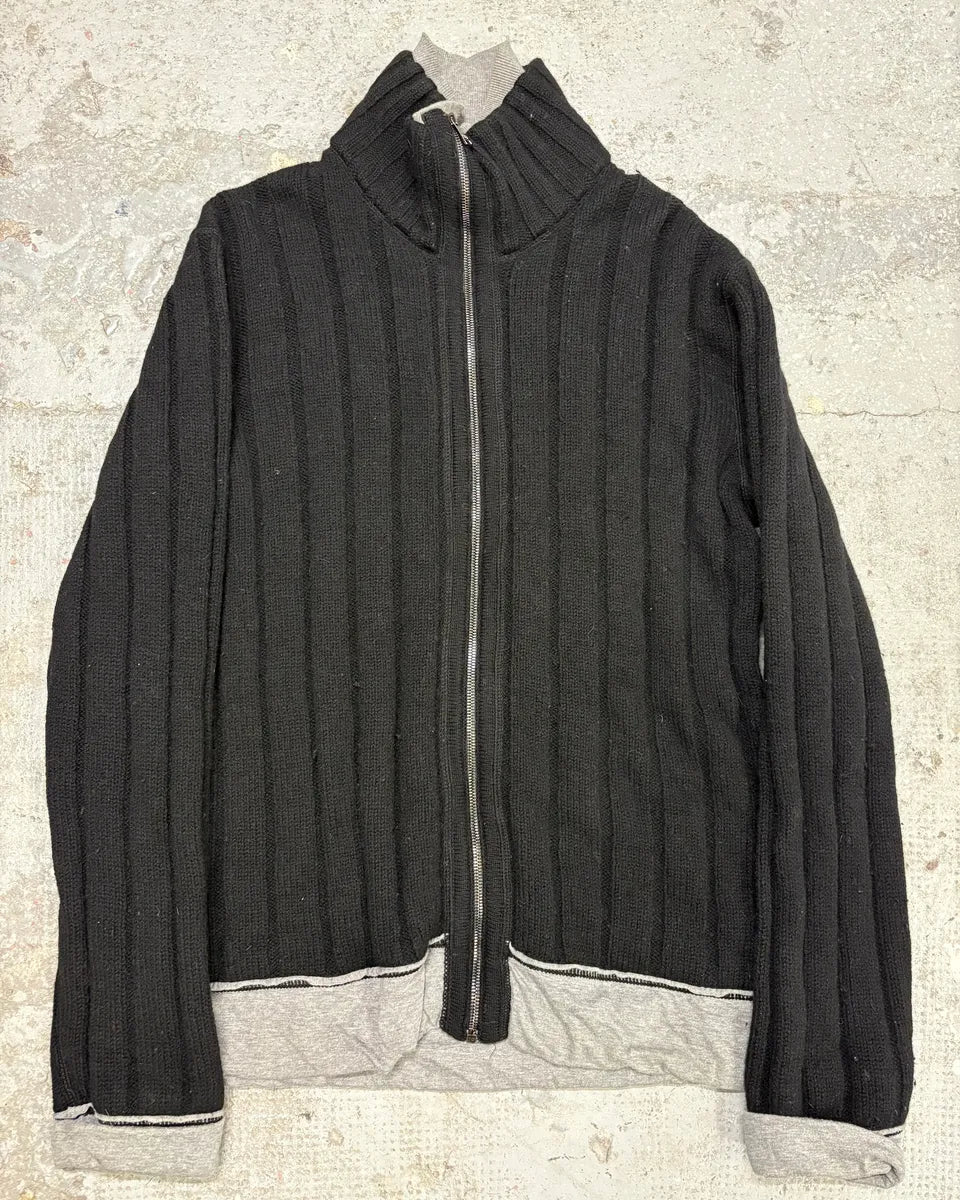2000s Dolce & Gabbana Black Wool Zip Sweater IroNuwq 0