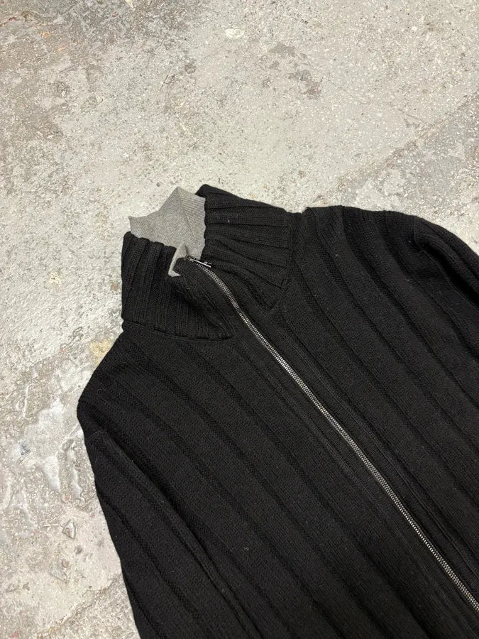 2000s Dolce & Gabbana Black Wool Zip Sweater IroNuwq 4