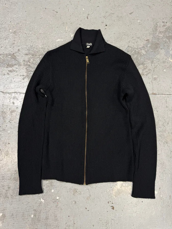 2000s Dolce & Gabbana Black Wool Zip Sweater (S/M) iDSjZtj 0