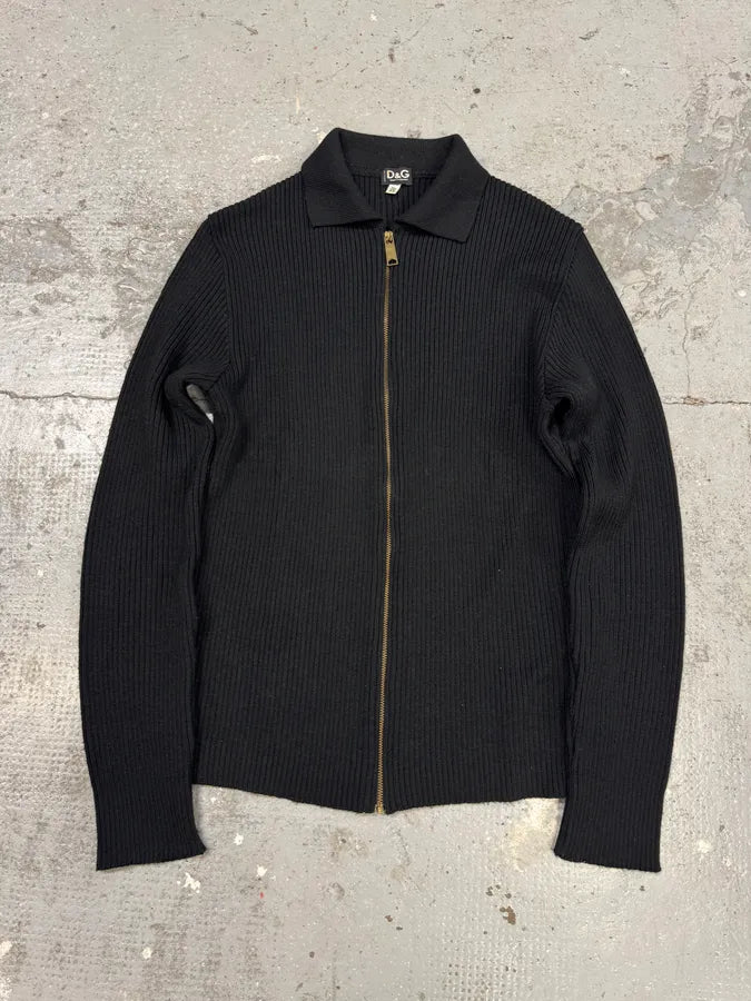 2000s Dolce & Gabbana Black Wool Zip Sweater (S/M) iDSjZtj 4