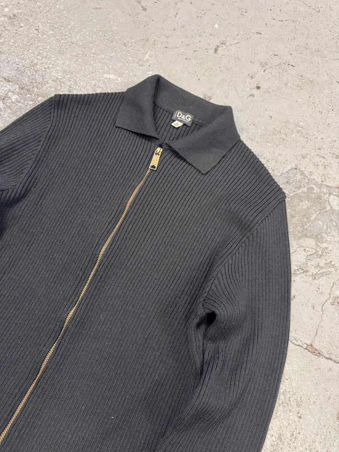 2000s Dolce & Gabbana Black Wool Zip Sweater (S/M) iDSjZtj 5