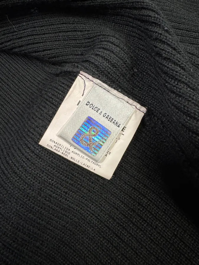 2000s Dolce & Gabbana Black Wool Zip Sweater (S/M) iDSjZtj 8