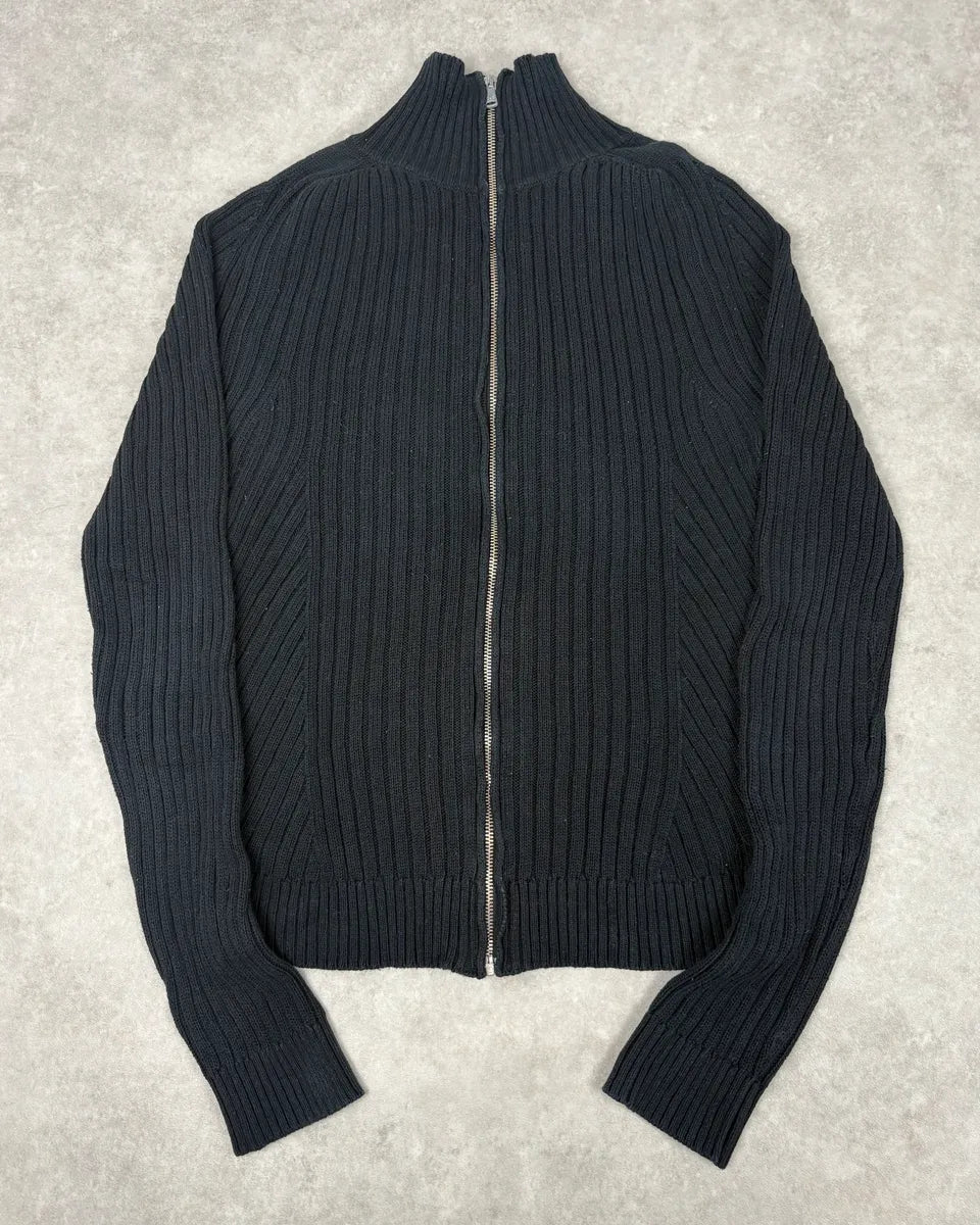 2000s Dolce & Gabbana Black Wool Zip-Up Sweater dEuZvBp 0