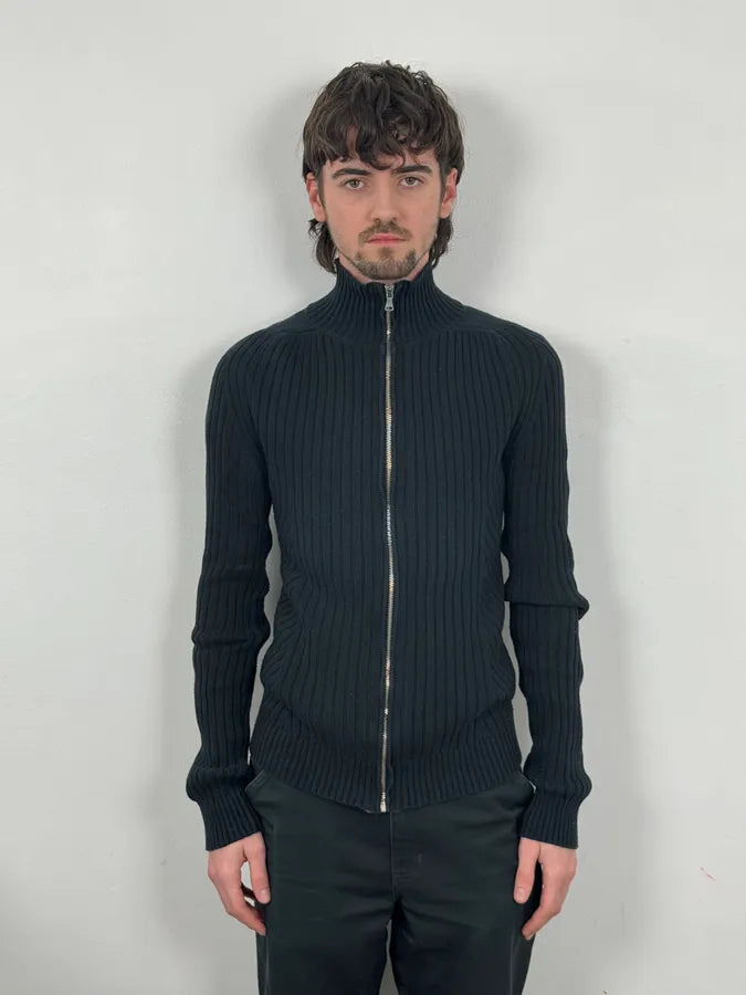 2000s Dolce & Gabbana Black Wool Zip-Up Sweater dEuZvBp 1