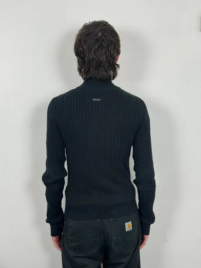 2000s Dolce & Gabbana Black Wool Zip-Up Sweater dEuZvBp 2