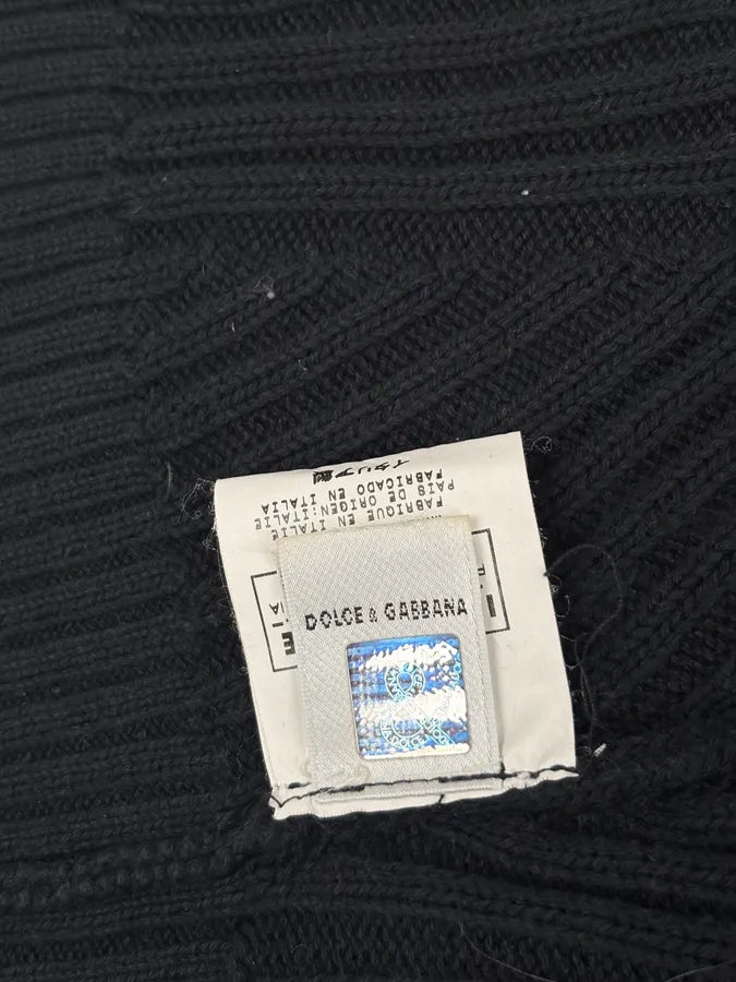 2000s Dolce & Gabbana Black Wool Zip-Up Sweater dEuZvBp 7