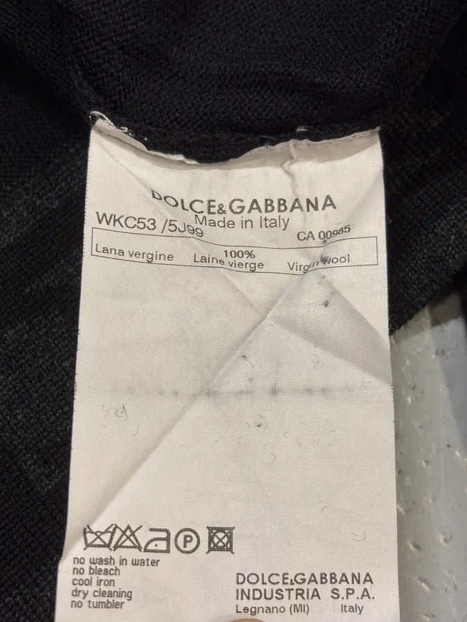 AW2005 Dolce & Gabbana Black Wool Zip-Up Sweater VGhQvOX 9