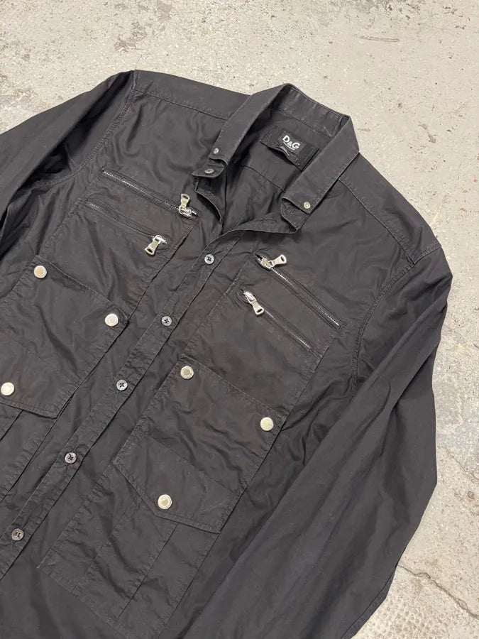 2000s Dolce & Gabbana Black Zip Cargo Shirt QKLFbeY 3