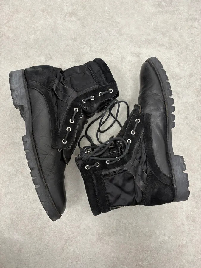 2000s Dolce & Gabbana Black Zip Combat Leather Boots TraeHro 5