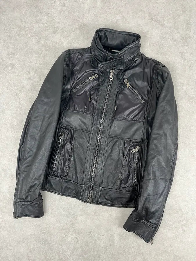 AW2009 Dolce & Gabbana Black Multi-Zip Nylon & Leather Jacket FLSNycL 4