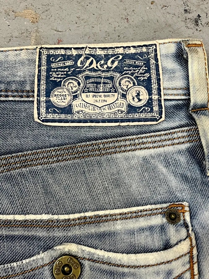 AW2006 Dolce & Gabbana Bleached Effect White & Blue Denim Jeans PcrjJxW 6