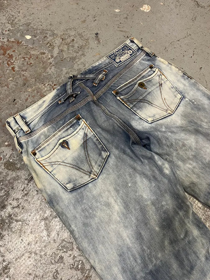 AW2006 Dolce & Gabbana Bleached Effect White & Blue Denim Jeans PcrjJxW 7