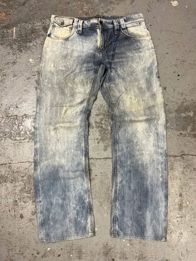AW2006 Dolce & Gabbana Bleached Effect White & Blue Denim Jeans PcrjJxW 1