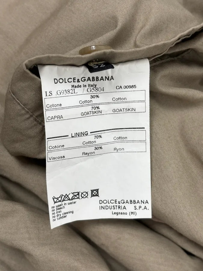 SS2007 Dolce & Gabbana Blue & Beige Suede Leather Jacket HfSKMmm 12