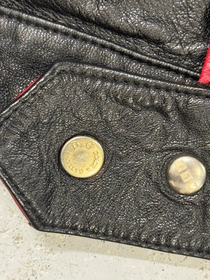 2000s Dolce & Gabbana Blue & Black Racing Biker Leather Jacket tKoGFiJ 6