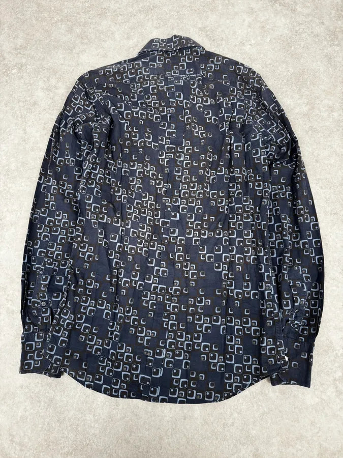 2000s Dolce & Gabbana Blue Aqua Pattern Shirt RElCoDh 3