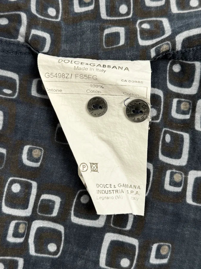 2000s Dolce & Gabbana Blue Aqua Pattern Shirt RElCoDh 10