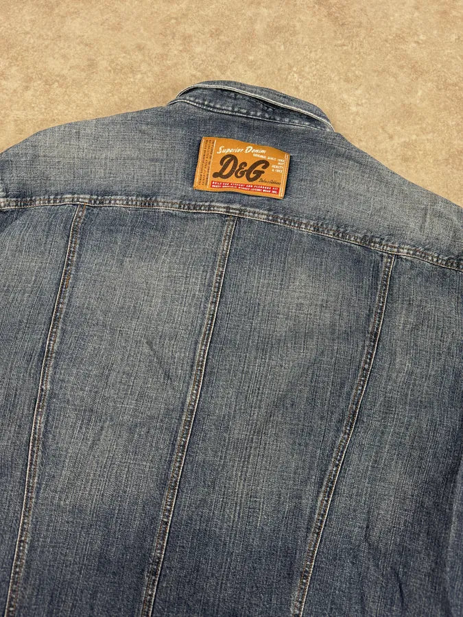 AW2003 Dolce & Gabbana Blue Cargo Denim Shirt xliIbzm 5