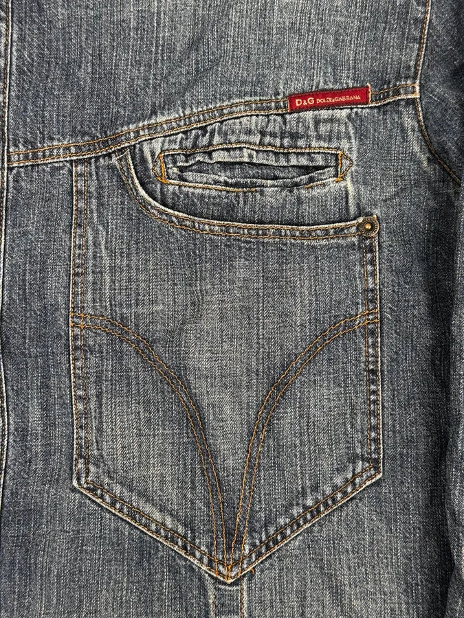 AW2003 Dolce & Gabbana Blue Cargo Denim Shirt xliIbzm 7