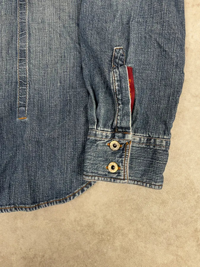 AW2003 Dolce & Gabbana Blue Cargo Denim Shirt xliIbzm 8