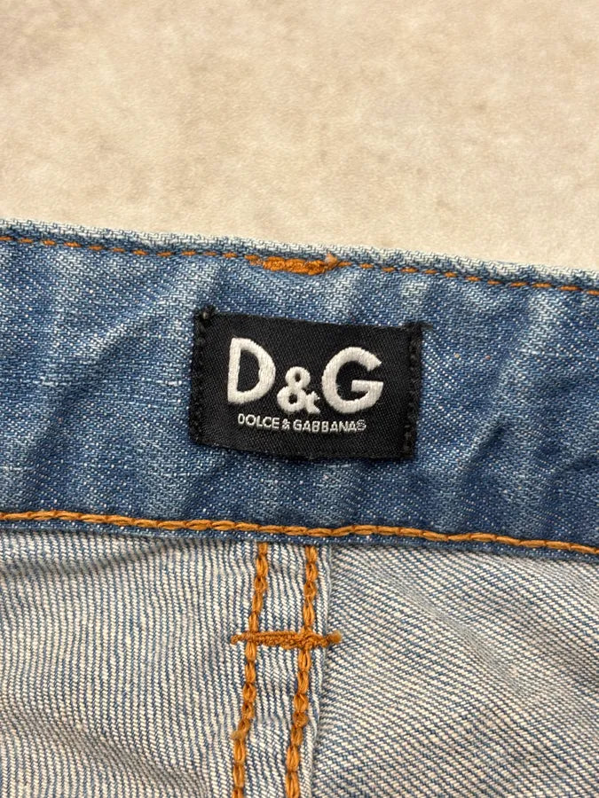 SS2006 Dolce & Gabbana Blue Denim Cargo Shorts rOmdWsw 10