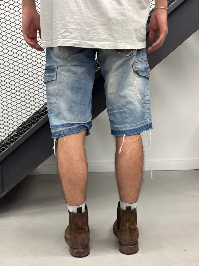 SS2006 Dolce & Gabbana Blue Denim Cargo Shorts rOmdWsw 4