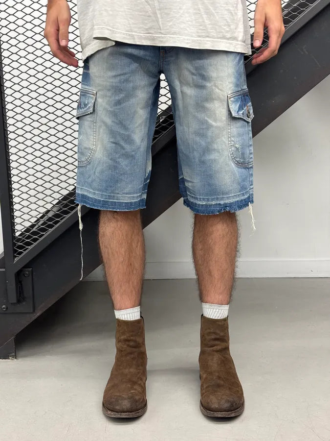 SS2006 Dolce & Gabbana Blue Denim Cargo Shorts rOmdWsw 2