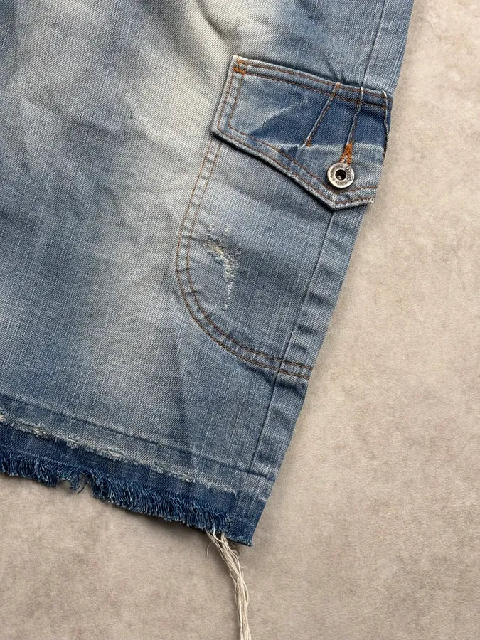 SS2006 Dolce & Gabbana Blue Denim Cargo Shorts rOmdWsw 9