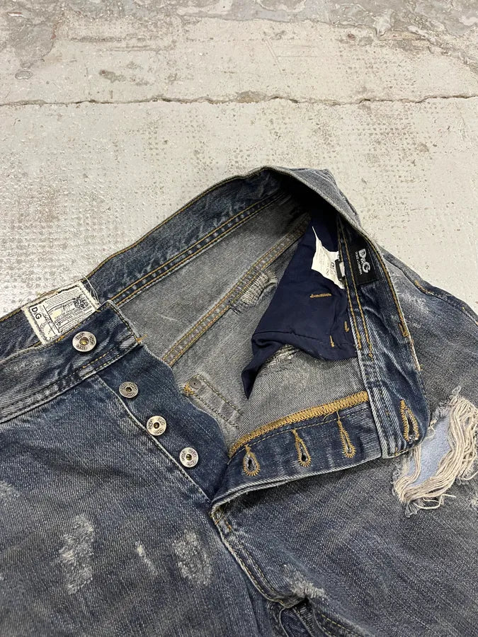 2000s Dolce & Gabbana Blue Denim Distressed Jeans CZCOOZV 11