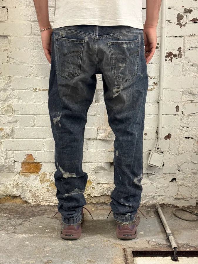 2000s Dolce & Gabbana Blue Denim Distressed Jeans CZCOOZV 3