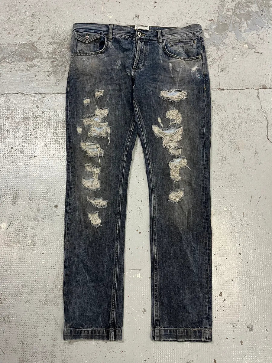 2000s Dolce & Gabbana Blue Denim Distressed Jeans CZCOOZV 4