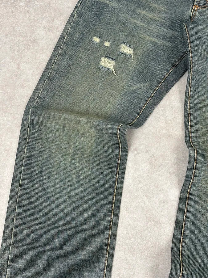 2000s Dolce & Gabbana Faded Blue Denim Distressed Jeans BFeyHhh 8