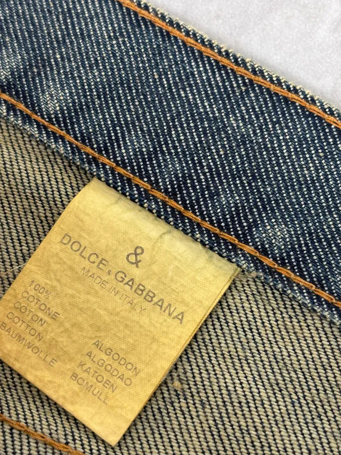 2000s Dolce & Gabbana Faded Blue Denim Distressed Jeans BFeyHhh 11