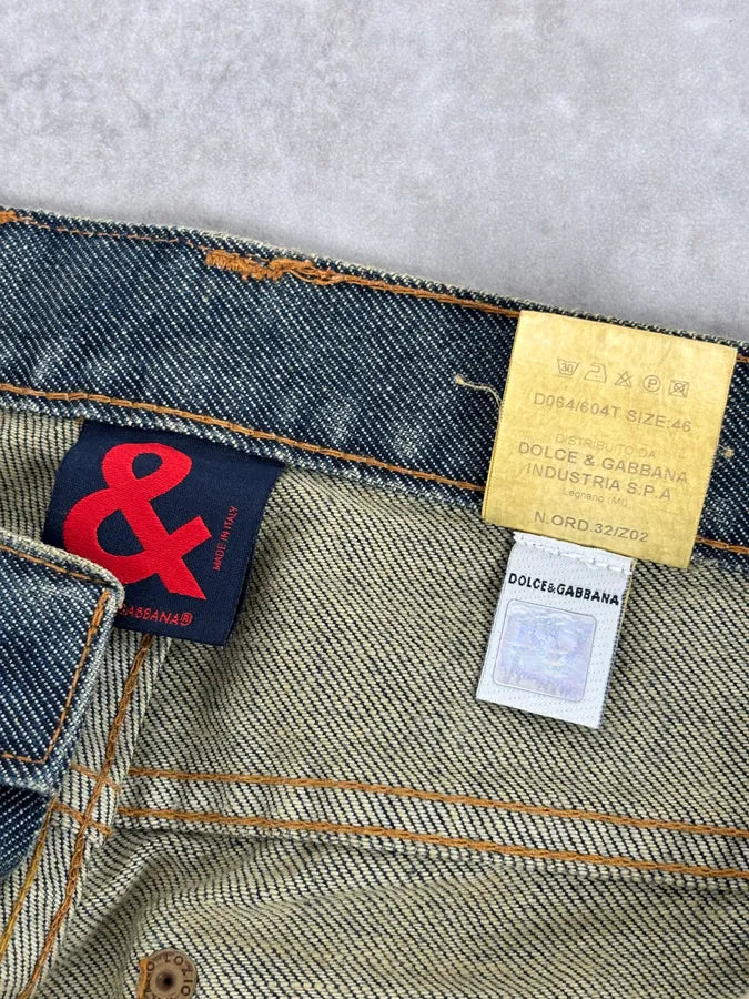 2000s Dolce & Gabbana Faded Blue Denim Distressed Jeans BFeyHhh 10