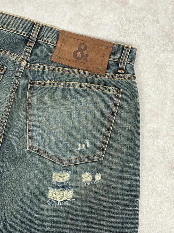 2000s Dolce & Gabbana Faded Blue Denim Distressed Jeans BFeyHhh 7