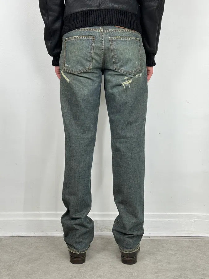 2000s Dolce & Gabbana Faded Blue Denim Distressed Jeans BFeyHhh 3