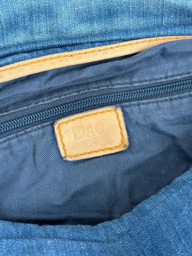 2000s Dolce & Gabbana Blue Denim Extreme Shoulder Bag quxLqBw 10