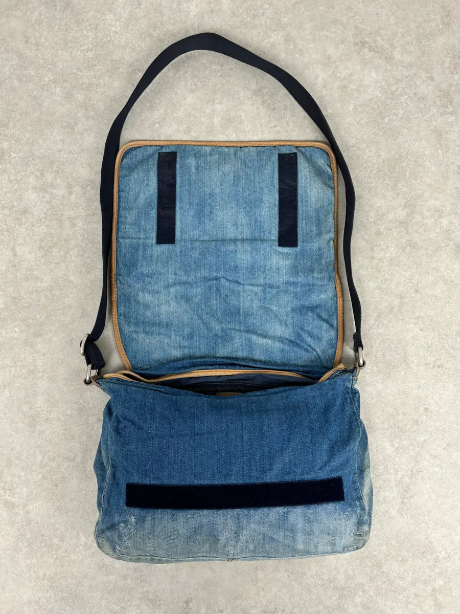 2000s Dolce & Gabbana Blue Denim Extreme Shoulder Bag quxLqBw 5
